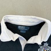 F- Vintage Polo Ralph Lauren Embroidered Crest Black Rugby Shirt