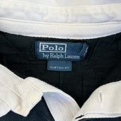 F- Vintage Polo Ralph Lauren Embroidered Crest Black Rugby Shirt