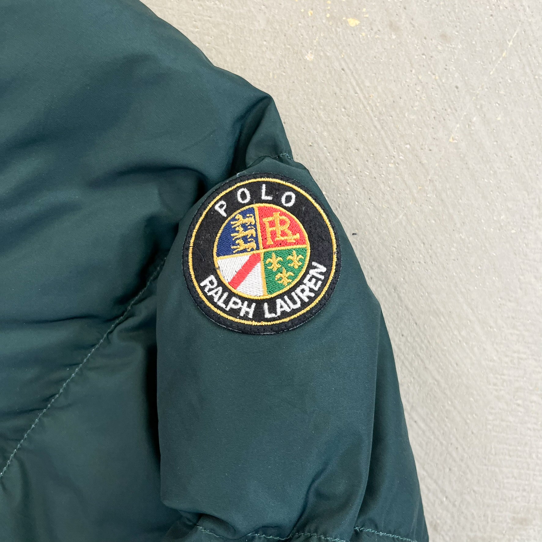 F- Polo Ralph Lauren American Flag & Ski Patchwork Heavy Hooded Winter Jacket