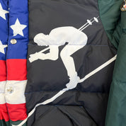 F- Polo Ralph Lauren American Flag & Ski Patchwork Heavy Hooded Winter Jacket