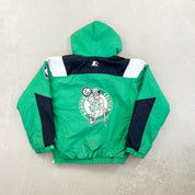F- Vintage Boston Celtics NBA Starter Anorak Hooded Winter Jacket