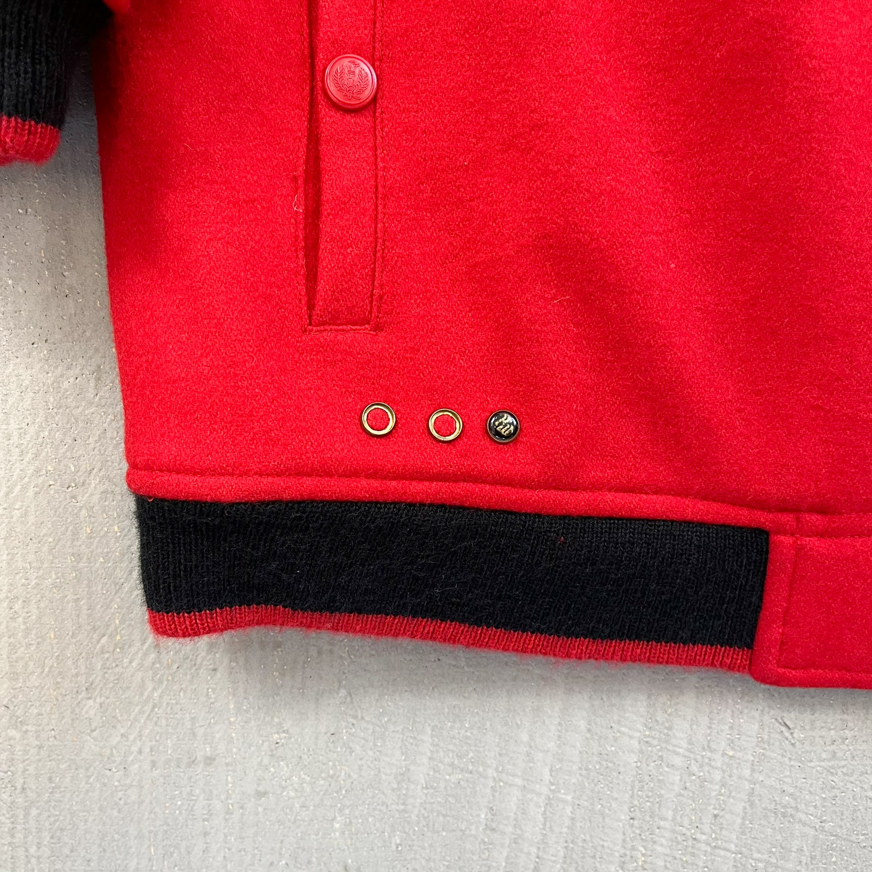 F- Vintage Rocawear Denim Co. Embroidered Text Zip Up Varsity Jacket
