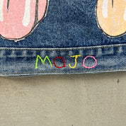 F- HOM Rolling Stones Text & Tongue Logo Reworked Custom Denim Jacket