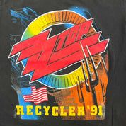 F- Vintage '91 ZZ Top Recycler Tour Graphic Single Stitch Tee