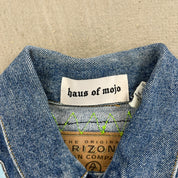 F- HOM Rolling Stones Text & Tongue Logo Reworked Custom Denim Jacket