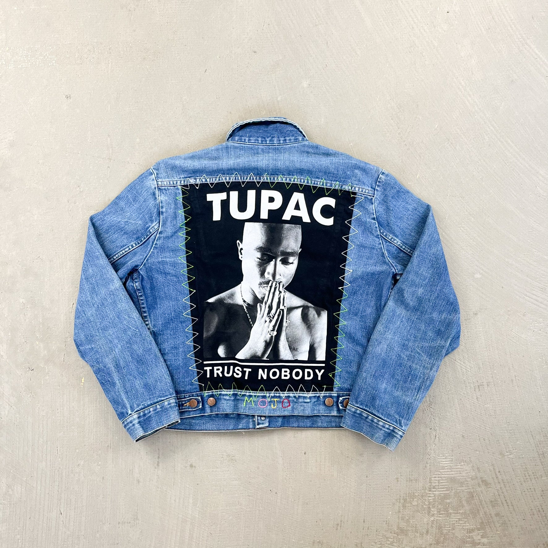 F- HOM AC/DC & Tupac Reworked Custom Denim Jacket