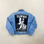 F- HOM AC/DC & Tupac Reworked Custom Denim Jacket