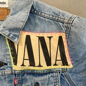 F- HOM Nirvana Text & Smiley Face Reworked Custom Denim Jacket