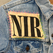 F- HOM Nirvana Text & Smiley Face Reworked Custom Denim Jacket