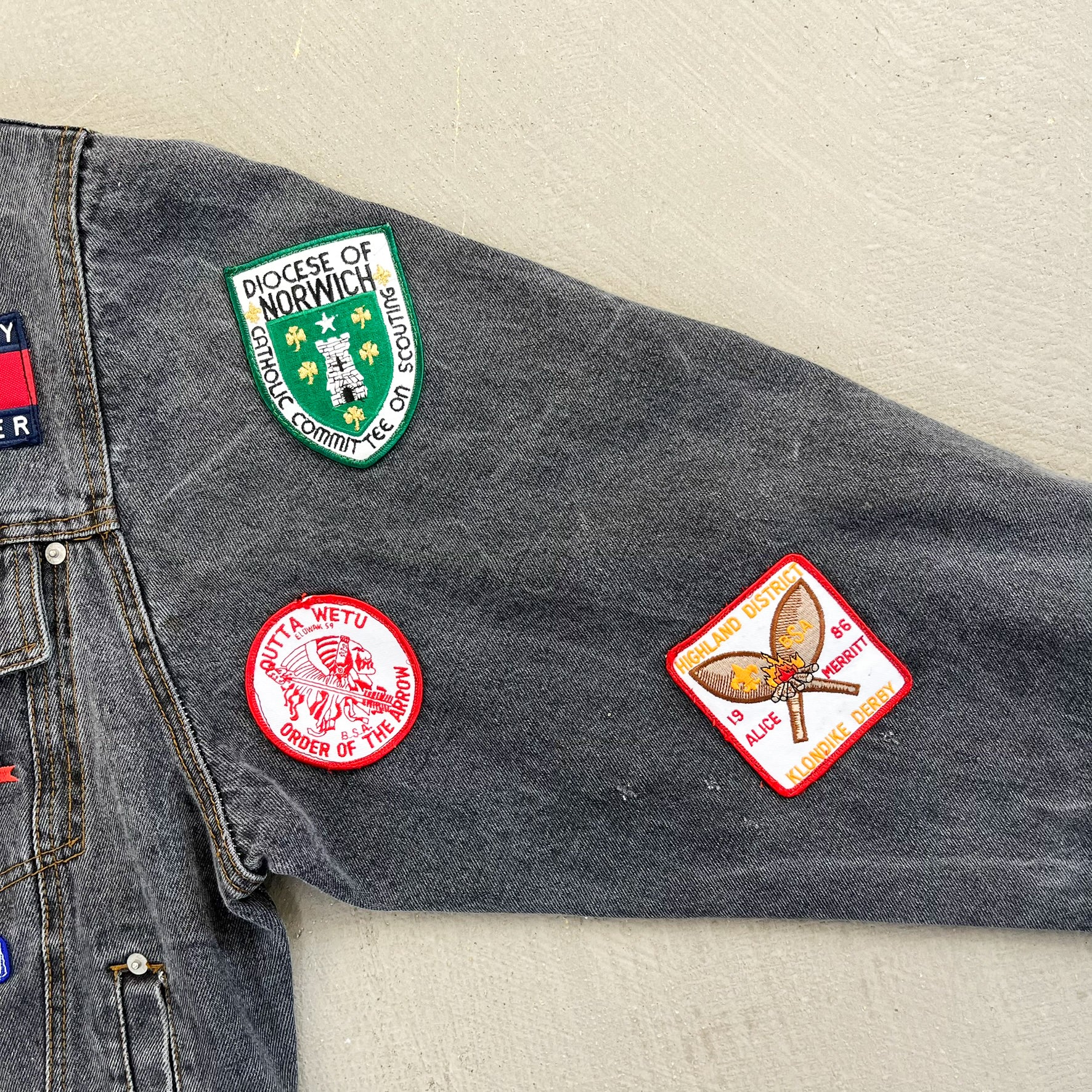 F- HOM All Over Patches Reworked Custom Denim Jacket