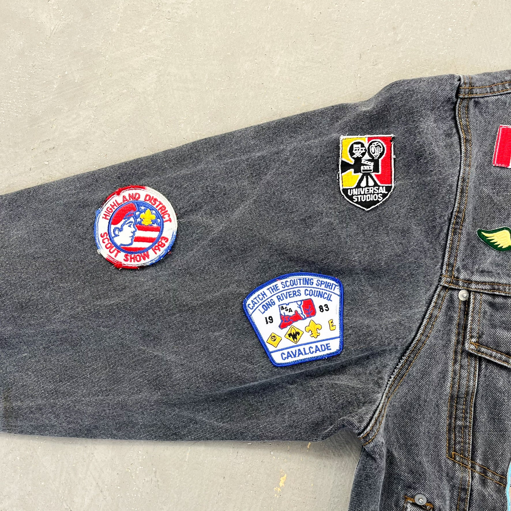 F- HOM All Over Patches Reworked Custom Denim Jacket