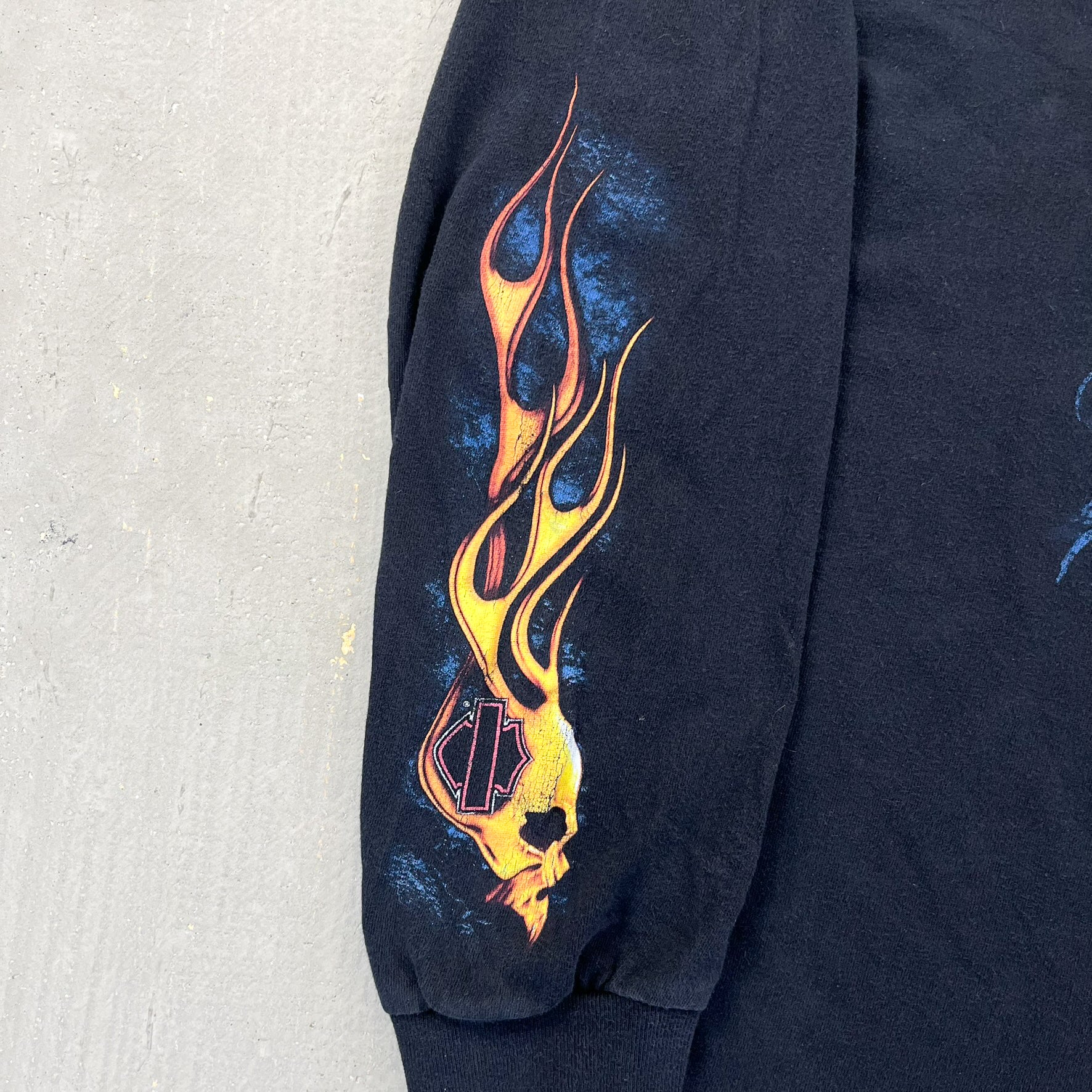 F- '11 Harley Davidson Las Vegas Nevada Skulls & Flames Long Sleeve Tee