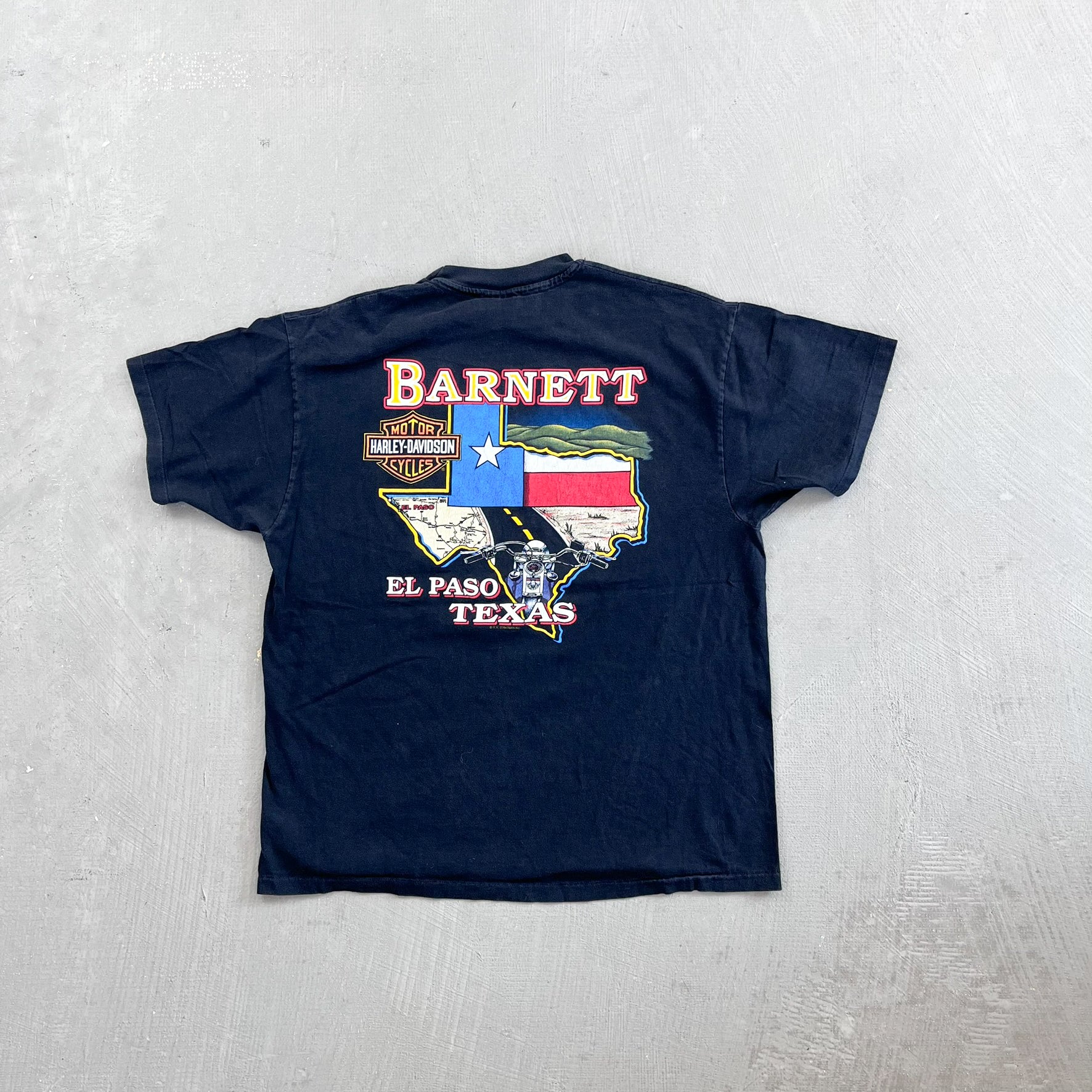 F- Vintage Harley Davidson El Paso Texas Graphic Single Stitch Tee