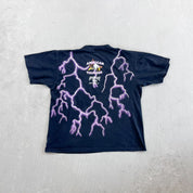 F- Vintage '94 American Thunder Leader Of The Pack Wolves & Motorcycles Purple Thunder Tee