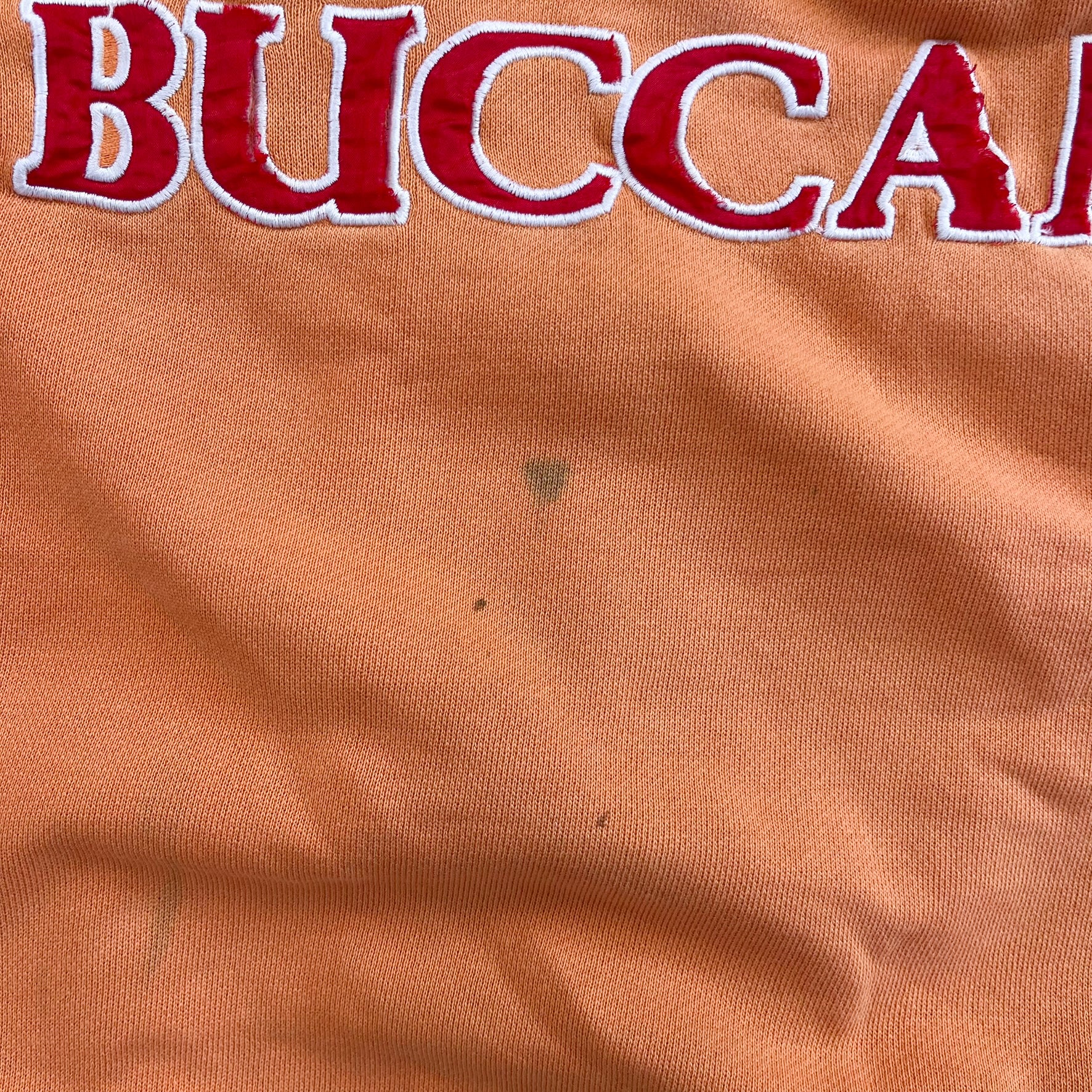 F- Vintage Tampa Bay Buccaneers NFL Embroidered Text Henley Crewneck