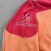 F- Vintage Tampa Bay Buccaneers NFL Embroidered Text Henley Crewneck