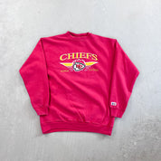 F- Vintage Kansas City Chiefs NFL Logo Athletic Embroidered Logo Crewneck