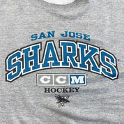 F- Vintage San Jose Shark NHL CCM Logo Crewneck