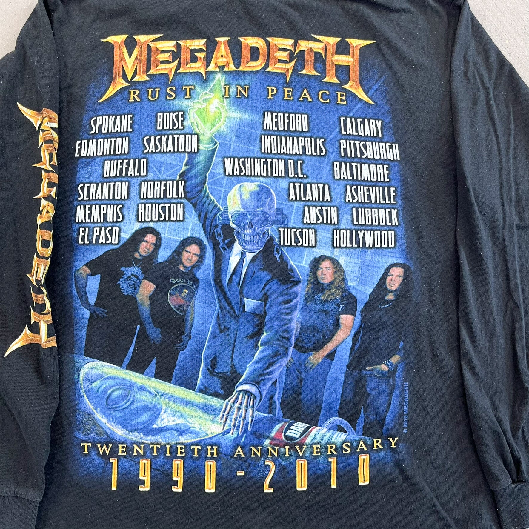 F- Vintage '10 Megadeth Rust In Peace Twentieth Anniversary Long Sleeve Tee