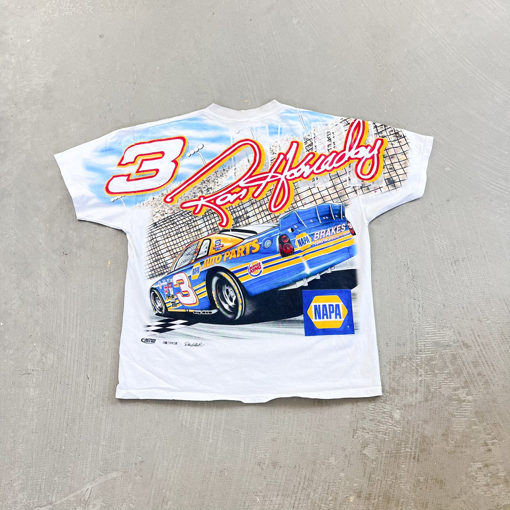 F- Vintage '00 Nascar Ron Hornaday Chase Authentic Car Jumbo Print Tee