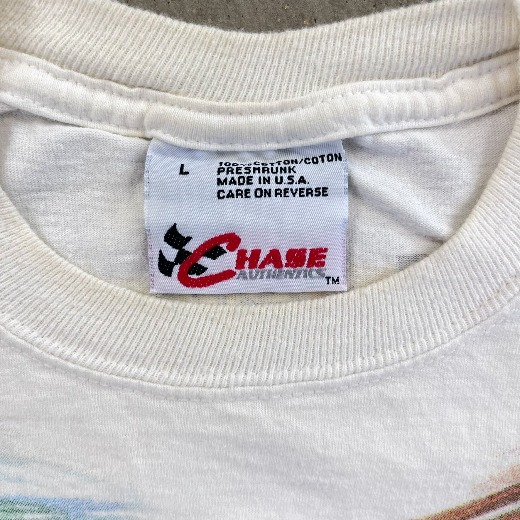 F- Vintage '00 Nascar Into The Future Beaches To Black Tops Chase Authentic Jumbo Print Tee