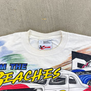 F- Vintage '00 Nascar Into The Future Beaches To Black Tops Chase Authentic Jumbo Print Tee