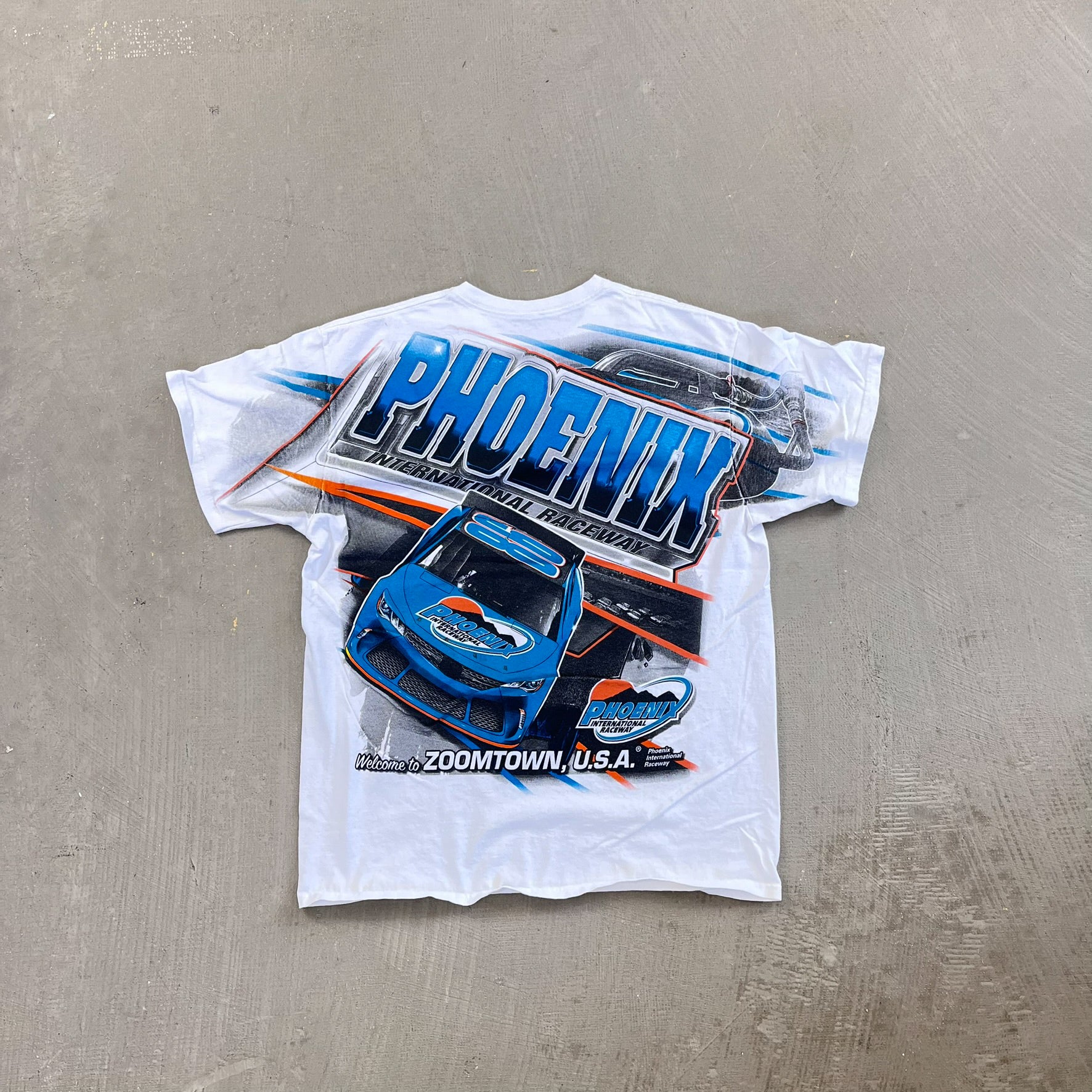 F- Vintage Nascar Welcome To Zoomtown Phoenix International Raceway jumbo Print Tee