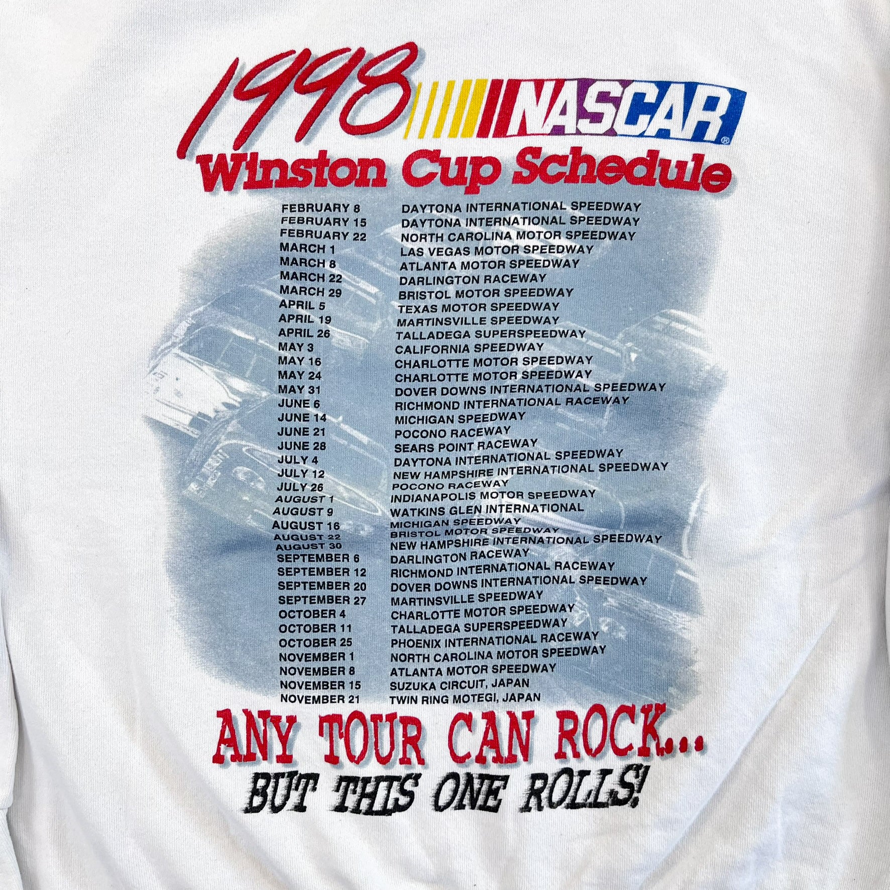 F- Vintage '98 Nascar Rolling On Tour Graphic Crewneck