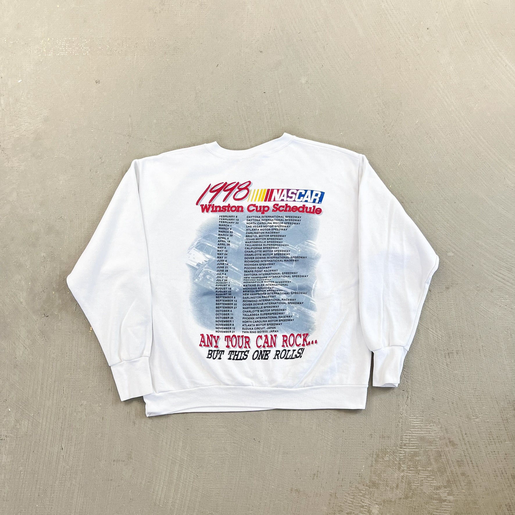 F- Vintage '98 Nascar Rolling On Tour Graphic Crewneck