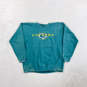 F- Vintage Green Bay Packers NFL Starter Embroidered Logo Crewneck