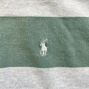 F- Vintage Polo Ralph Lauren Stripped Green/Grey Rugby Shirt