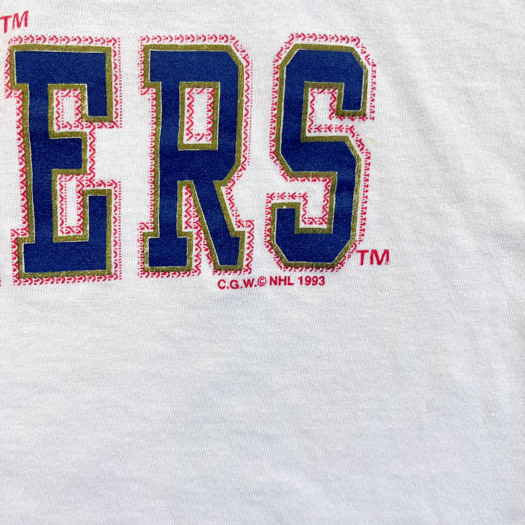 F- Vintage '93 Florida Panthers NHL Logo & Text Single Stitch Tee