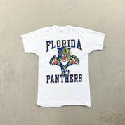 F- Vintage '93 Florida Panthers NHL Logo & Text Single Stitch Tee