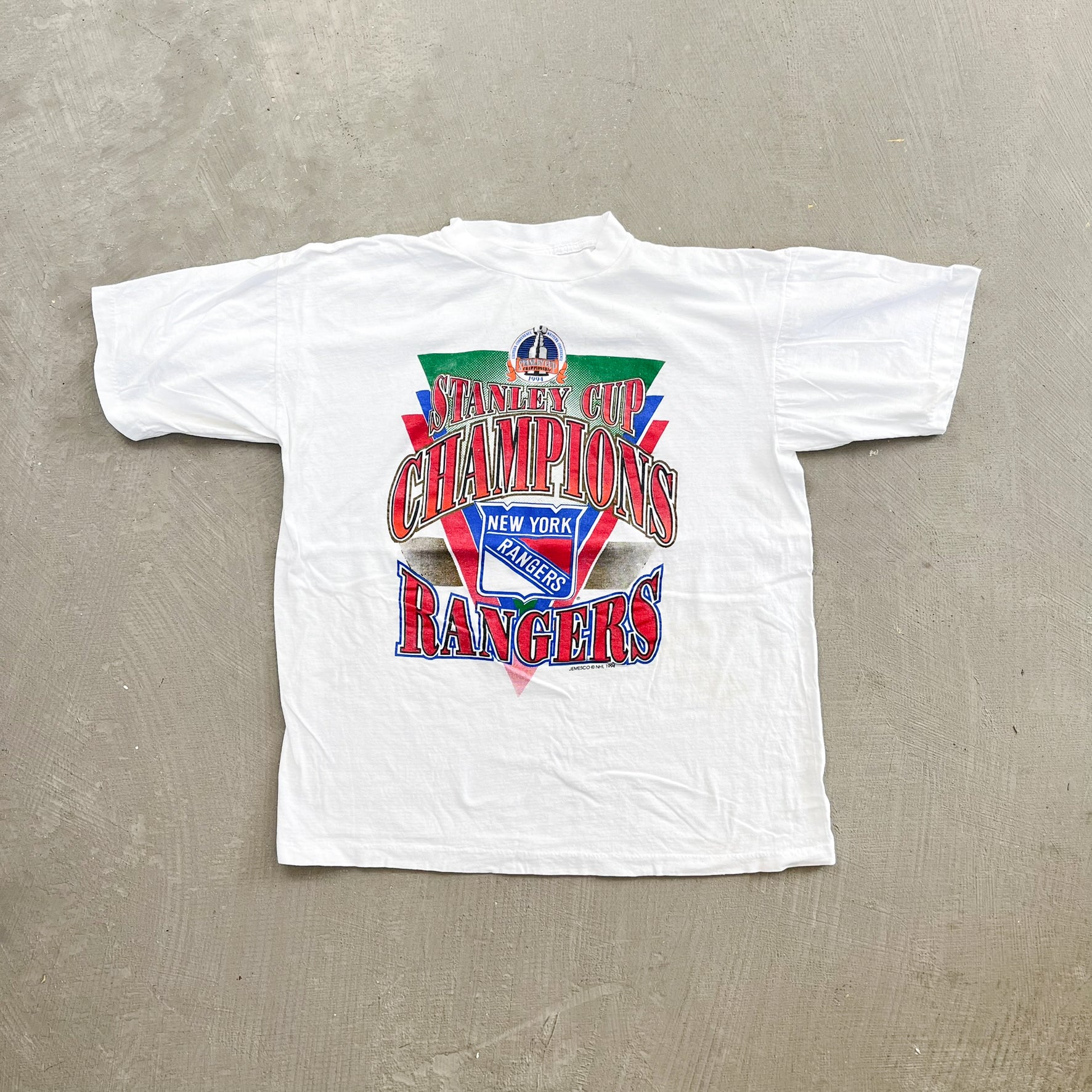 F- Vintage '94 New York Rangers Stanley Cup Champions NHL Single Stitch Tee