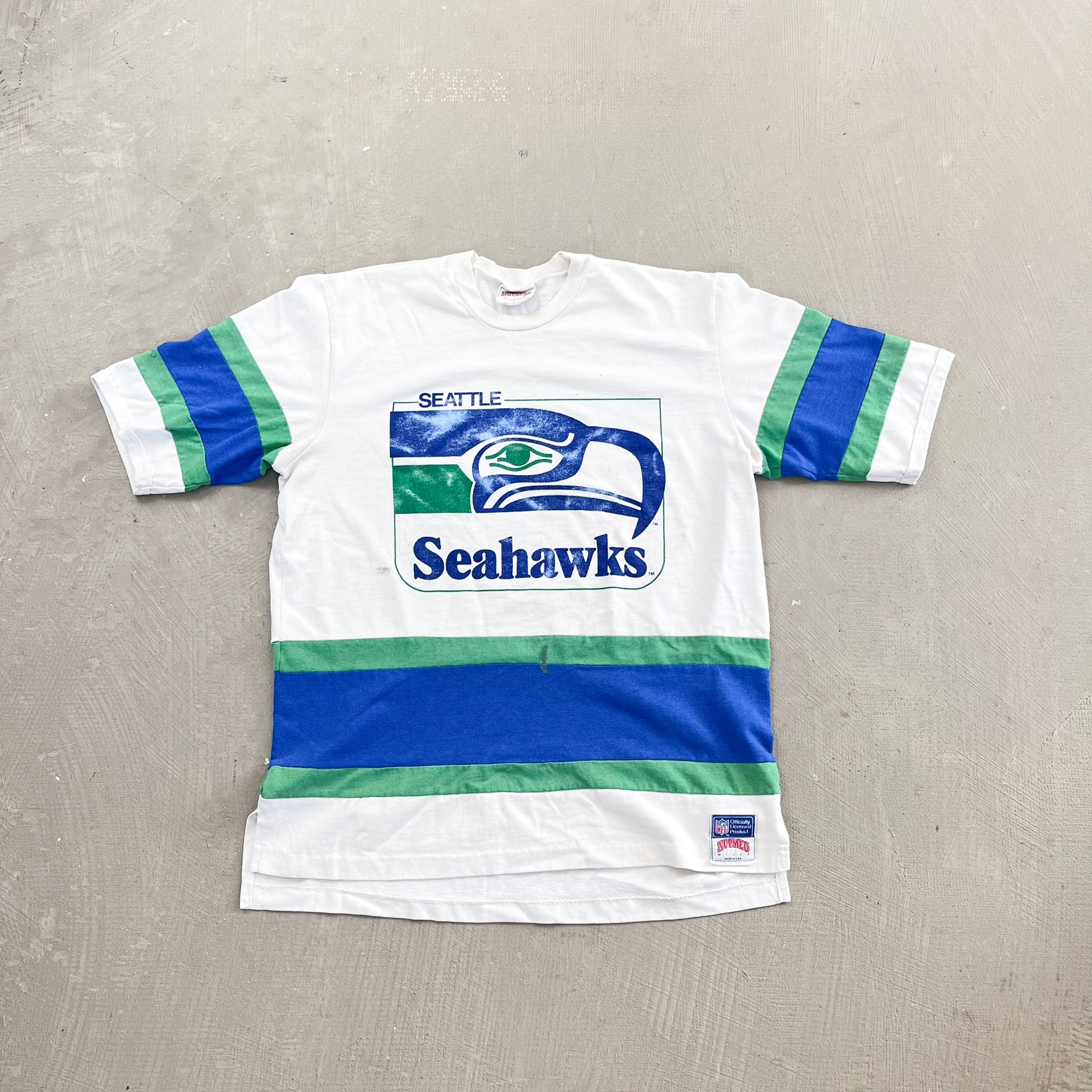 F- Vintage Seattle Seahawks NFL Lee Jersey Style Single Stitch Tee