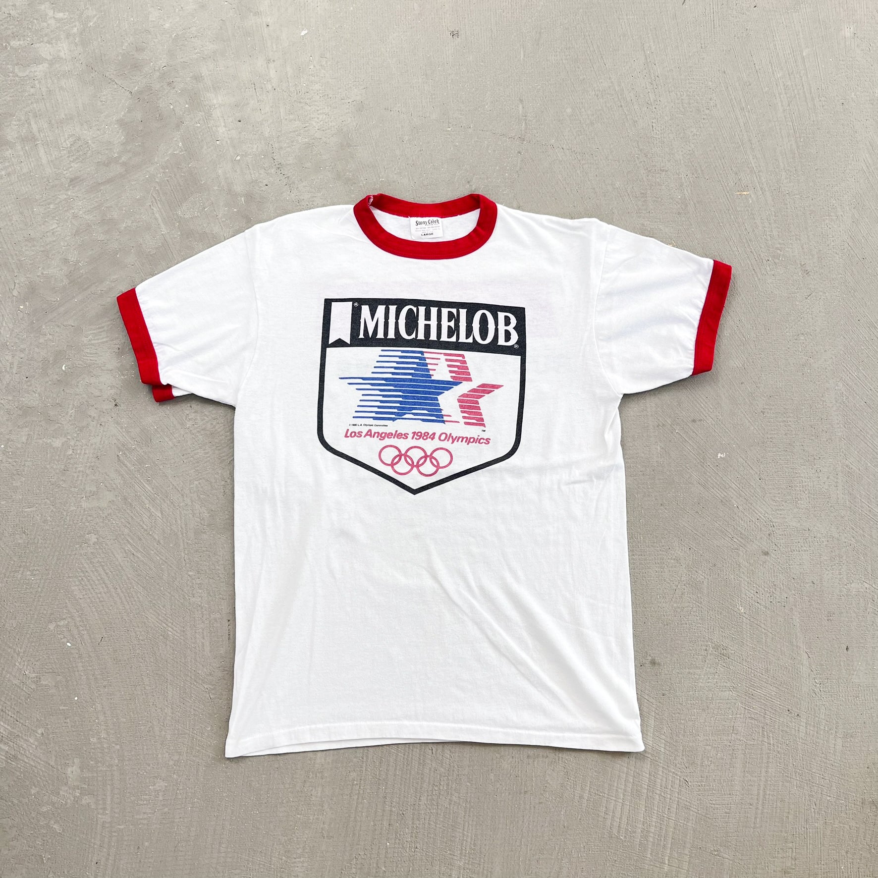 F- Vintage '84 Los Angeles Olympics Michelob Ringer Tee