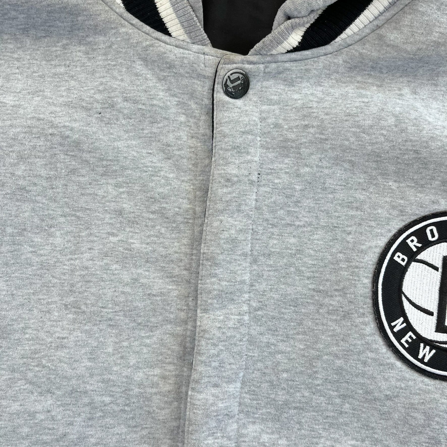 F- Vintage Brooklyn Nets Jeff Hamilton Design Reversible Hooded Jacket