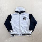 F- Vintage Brooklyn Nets Jeff Hamilton Design Reversible Hooded Jacket