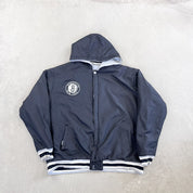 F- Vintage Brooklyn Nets Jeff Hamilton Design Reversible Hooded Jacket