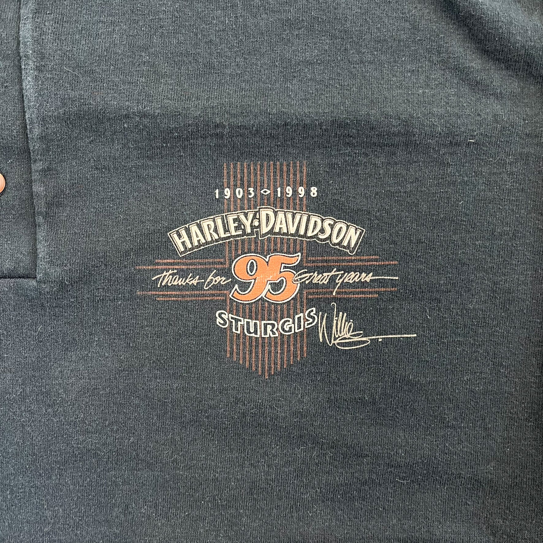 F- Vintage '98 Harley Davidson Sturgis Henley Long Sleeve