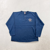 F- Vintage '98 Harley Davidson Sturgis Henley Long Sleeve