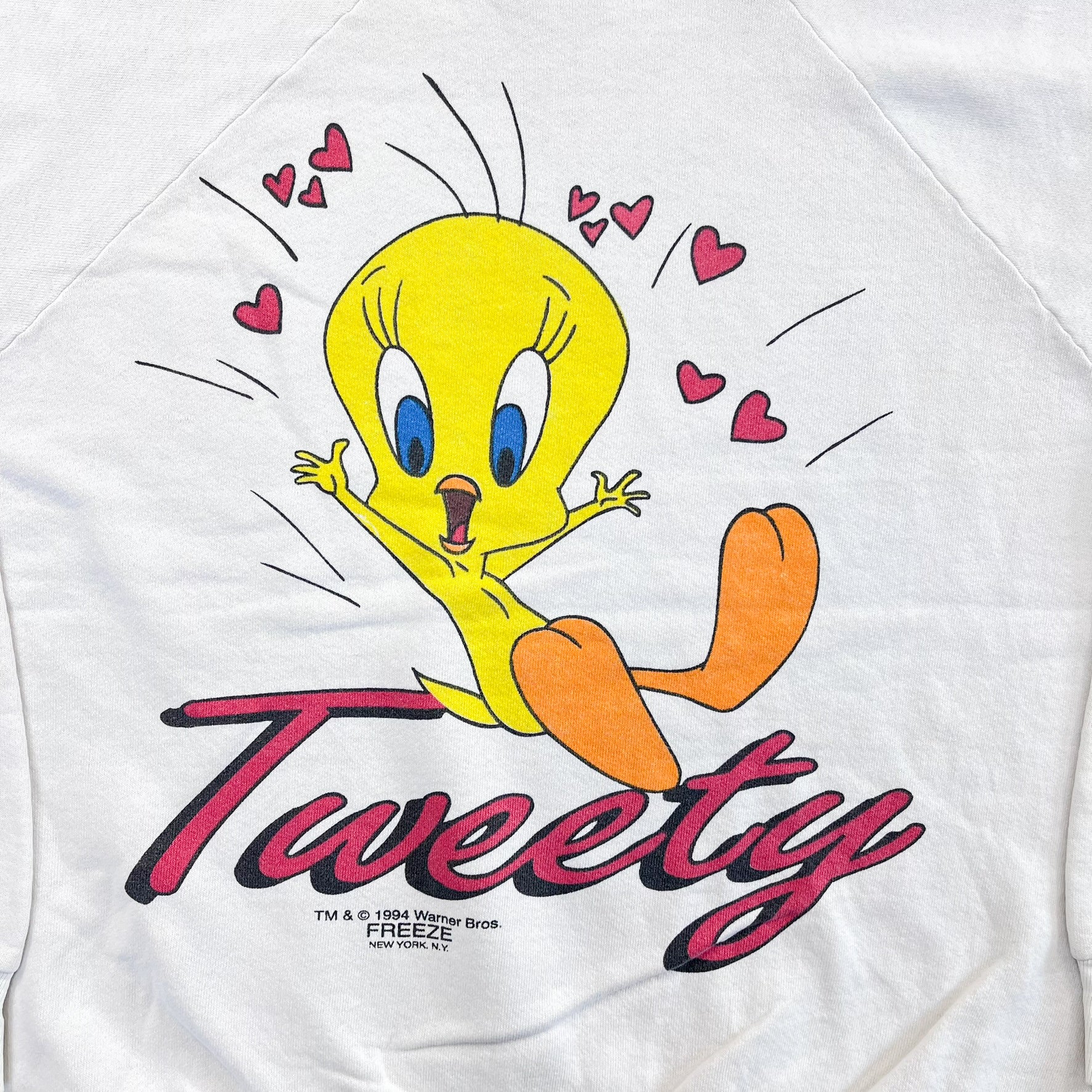 F- Vintage '94 Looney Tunes Tweety Bird & Co. Jumbo Print Crewneck