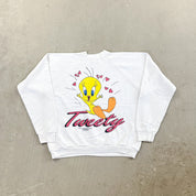 F- Vintage '94 Looney Tunes Tweety Bird & Co. Jumbo Print Crewneck