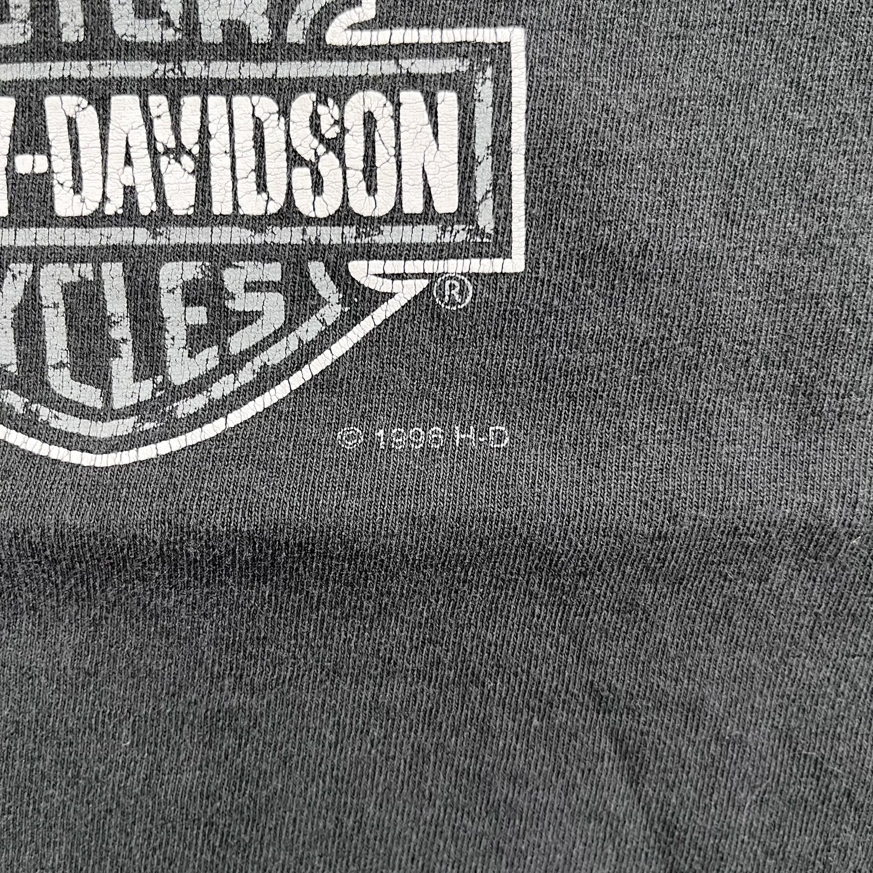 F- Vintage '96 Harley Davidson Made In The USA Text Tee