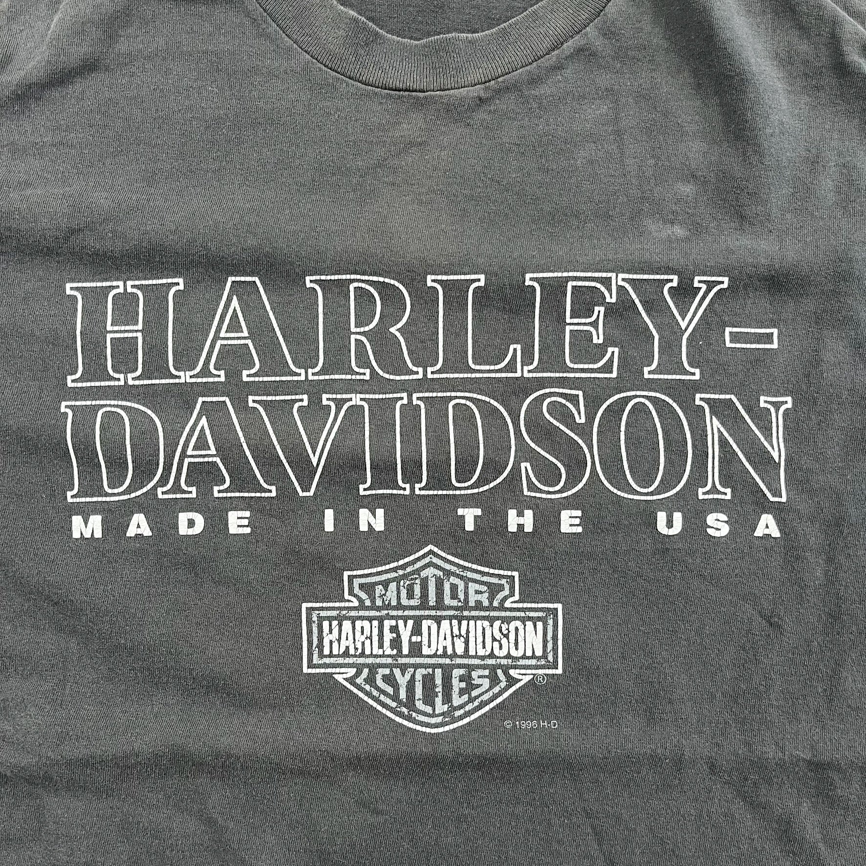 F- Vintage '96 Harley Davidson Made In The USA Text Tee