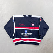 F- Vintage Nascar Dale Earnhardt Goodwrench Embroidered Text Crewneck