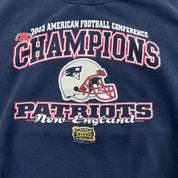 F- Vintage '03 AFC Champs Patriots NFL Text Crewneck