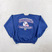 F- Vintage '03 AFC Champs Patriots NFL Text Crewneck