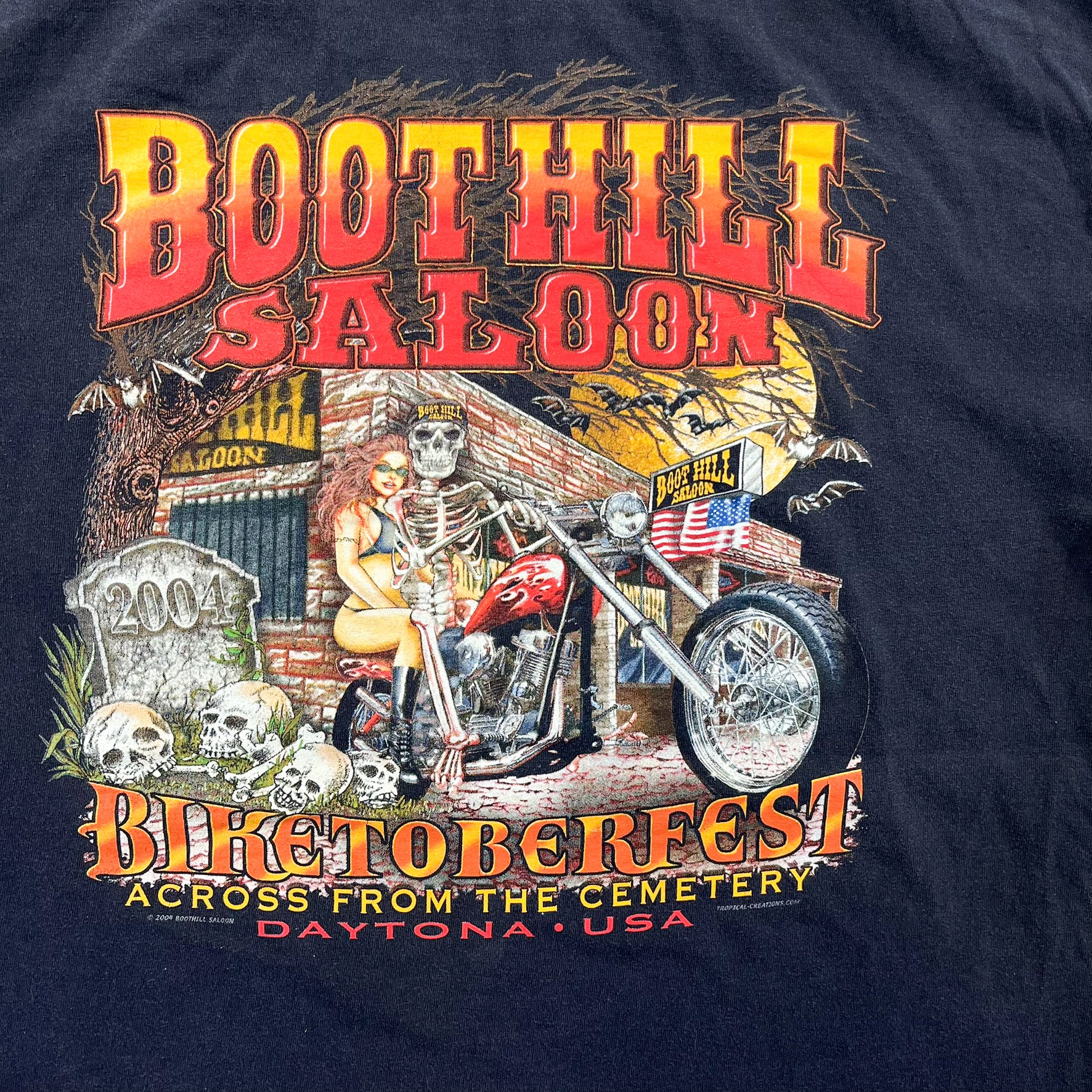 F- Vintage '94 Boothill Saloon Daytona Beach Biketober Fest Tee