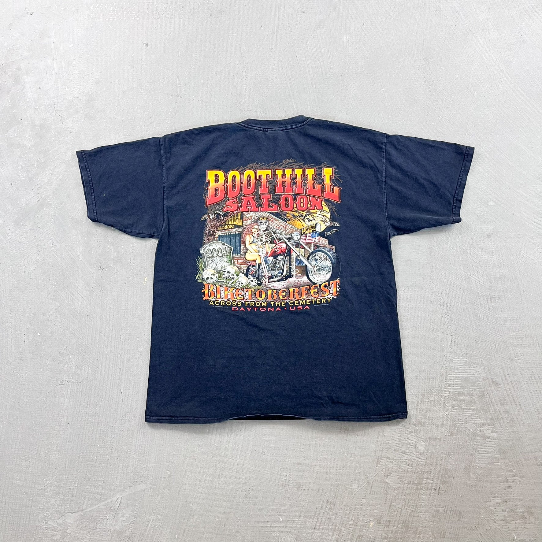 F- Vintage '94 Boothill Saloon Daytona Beach Biketober Fest Tee